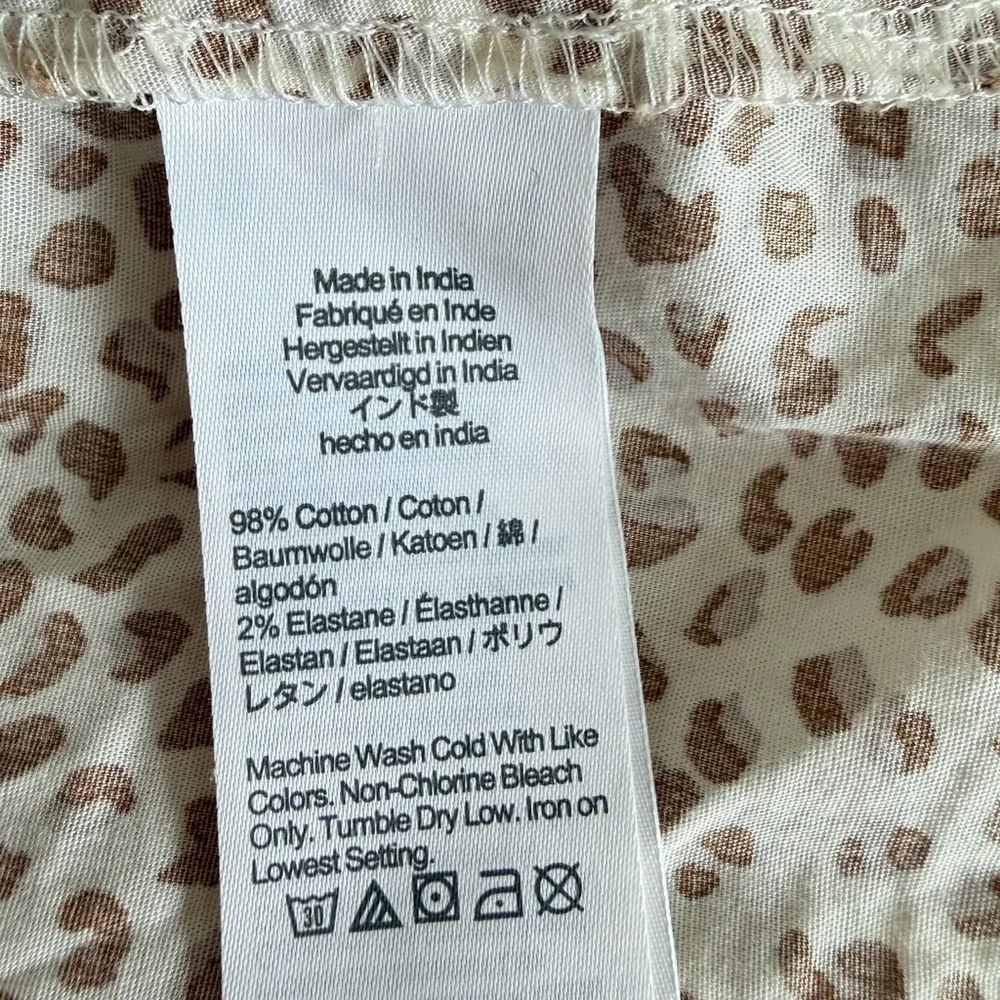 J. Crew Brown leopard animal Short Sleeve Collared Mini Dress 6 41858